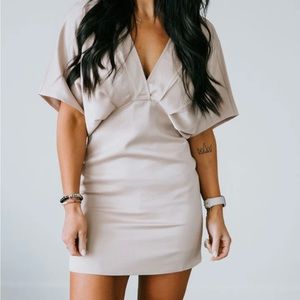 Champagne silky midi dress - never worn, tags still on